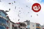 ببینید| پرتاب شدن اشیا بر اثر طوفان در ترکیه