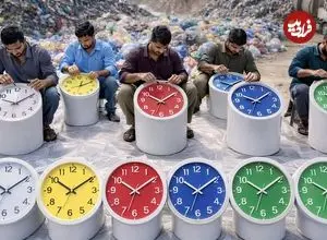 ببینید| مراحل دیدنی ساخت ساعت دیواری از طریق بازیافت ضایعات پلاستیکی در پاکستان