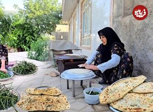 ببینید؛ غذای روستایی در ایران؛ پخت کلانه، یک نان سنتی و معطر توسط مادر بزرگ ایلامی