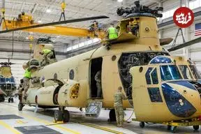 ببینید| مراحل بازسازی و تعمیر بالگرد بوئینگ سی‌اچ-۴۷ شینوک در آمریکا