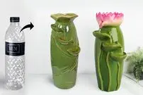 ببینید| فرآیند تماشایی ساخت یک آبنمای زیبا با استفاده از بطری پلاستیکی و سیمان