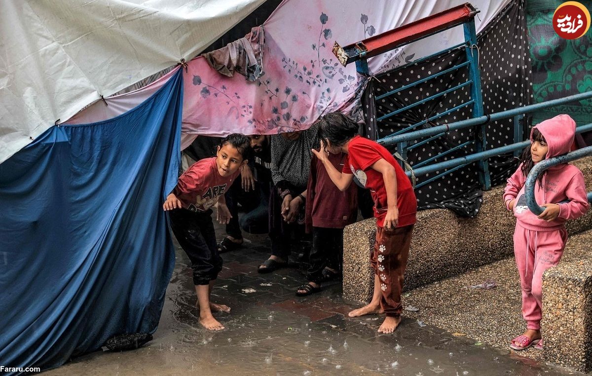(ویدئو) بارندگی شدید بر مصائب فلسطینی‌ها افزود