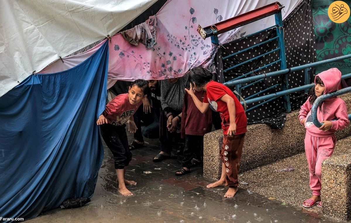 (ویدئو) بارندگی شدید بر مصائب فلسطینی‌ها افزود