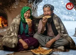ببینید| غذای روستایی در افغانستان؛ پخت بولانی سنتی در هوای برفی