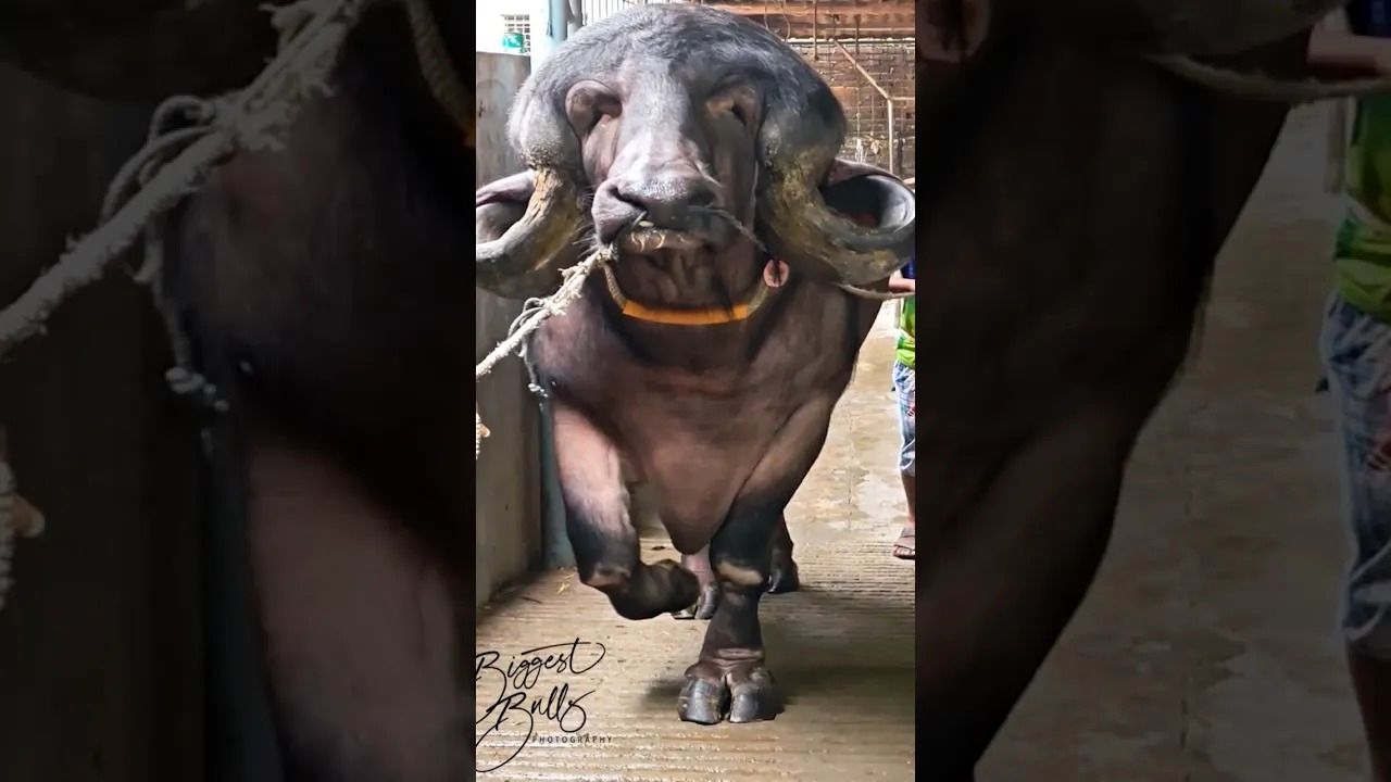 (ویدئو) سومین گاومیش بزرگ و غول پیکر جهان با 1235 کیلوگرم وزن