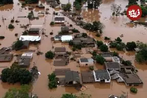 ببینید| شرایط فاجعه‌بار برخی مناطق فرانسه بر اثر بارش باران و سیل