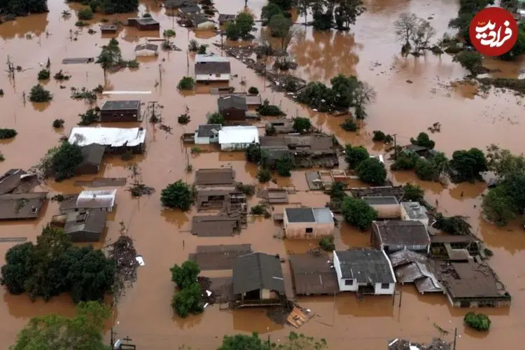 ببینید| شرایط فاجعه‌بار برخی مناطق فرانسه بر اثر بارش باران و سیل