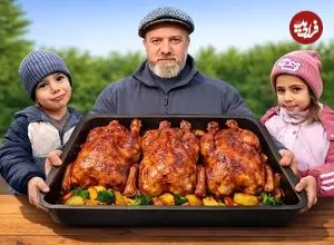 ببینید| غذای روستایی در آذربایجان؛ تهیه یک غذای سنتی با مرغ