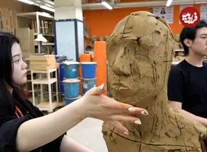 ویدئو| مراحل شگفت انگیز ساخت مجسمه سر انسان با گِل توسط استاد کره ای