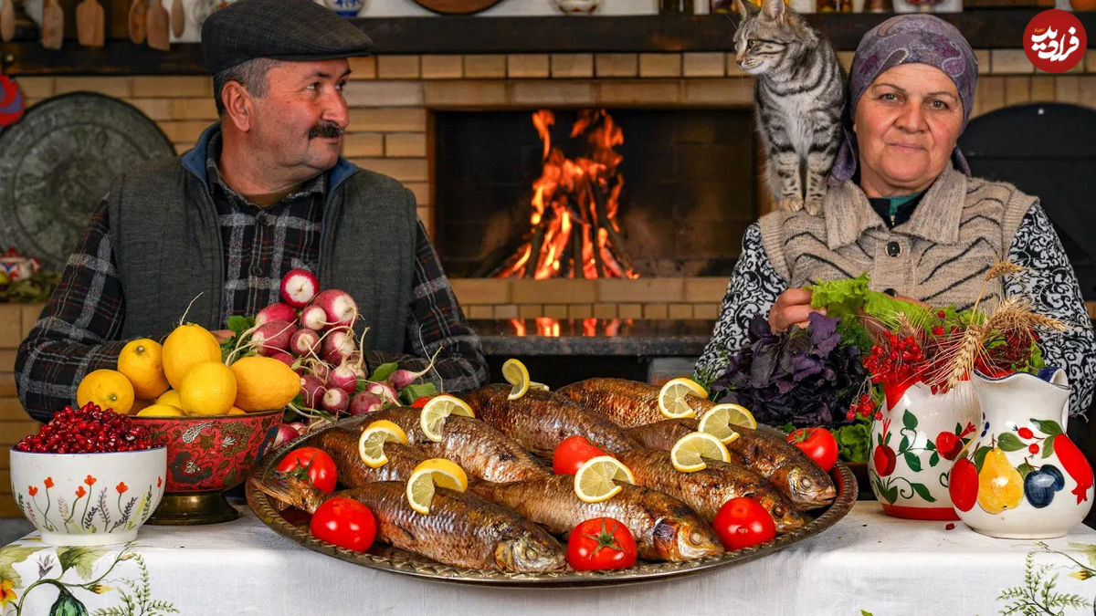 (ویدئو) نحوه پخت ماهی شکم پُر برای چهارشنبه سوری به سبک بانوی روستایی آذربایجانی