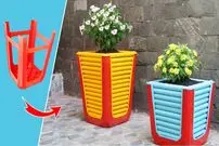 (ویدئو) نحوه بازیافت صندلی پلاستیکی قدیمی و تبدیل آن به گلدان سیمانی زیبا