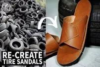 ببینید| مراحل درست کردن صندل زیبا با یک لاستیک کهنه به روش کفاش کره ای