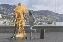 آتش زننده مجسمه رونالدو به روانپزشک معرفی شد!