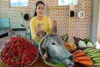 ببینید؛ غذای روستایی در چین؛ پخت کله پاچه گاو با فلفل تند
