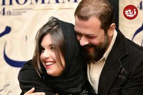 تصاویر؛ حضور «پژمان و نفس بازغی» در اختتامیه جشنواره همام؛ ست مشکی پدر و دختر