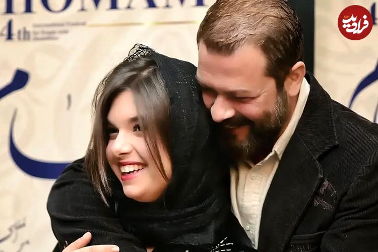 تصاویر؛ حضور «پژمان و نفس بازغی» در اختتامیه جشنواره همام؛ ست مشکی پدر و دختر