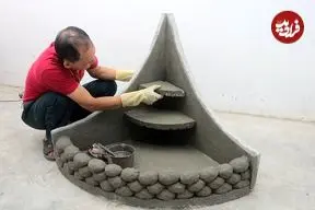 ببینید| مراحل ساخت یک حوض آب زیبا با سیمان و یونولیت به روش استاد چینی