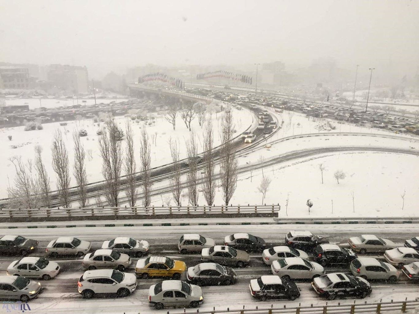 (ویدئو) بارش برف تهران را قفل کرد