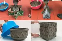 (ویدئو) 4 ایده آسان و هوشمندانه برای ساخت گلدان سیمانی با کارتن، لوله و تشت