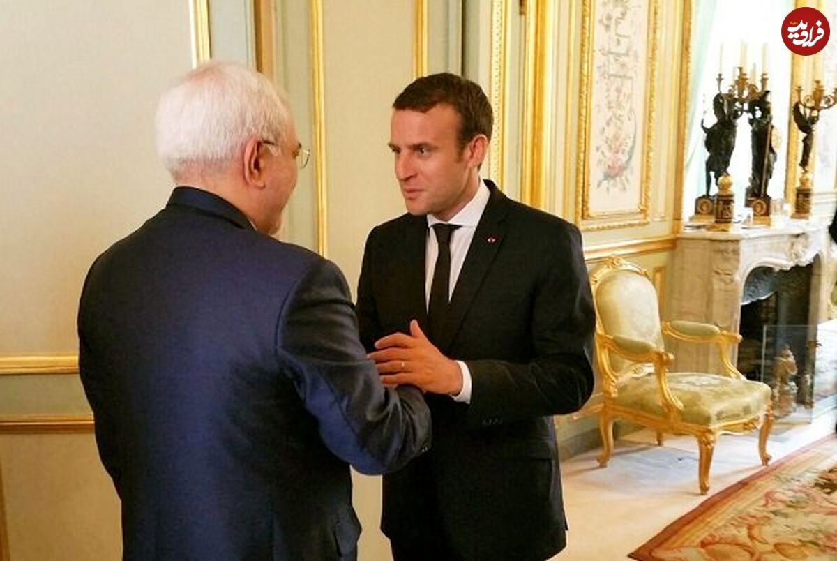 دیدار ظریف با رئیس جمهور فرانسه