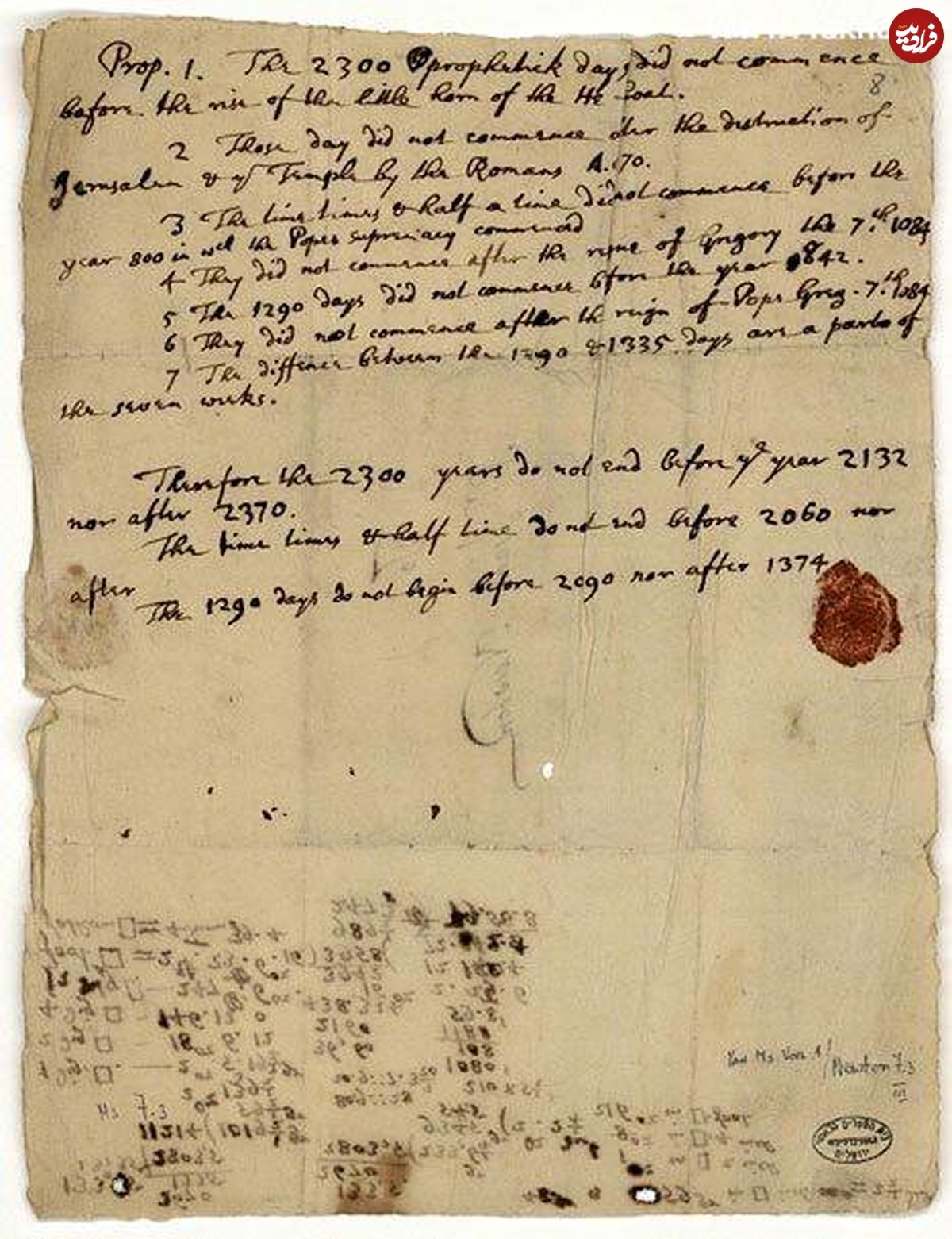 دست‌نوشته‌های نیوتن؛ پيش‌بيني آخرالزمان