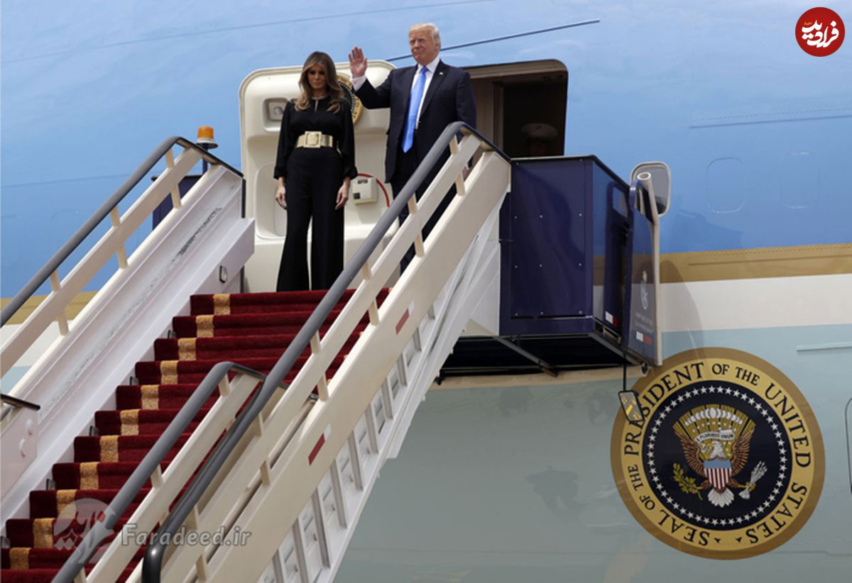 تصاویر/ استقبال از ترامپ و همسرش در عربستان
