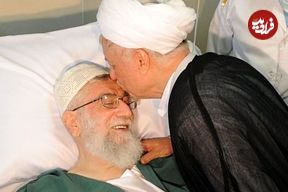 عکس؛ سفر به تاریخ؛ عیادت «هاشمی رفسنجانی» از «رهبر انقلاب» در بیمارستان؛ سال 1360
