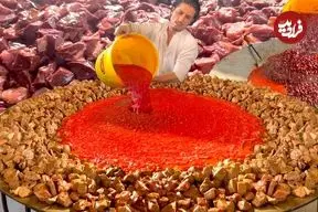 ببینید| غذای خیابانی در پاکستان؛ پخت یک غذای محبوب با جگر و پوره گوجه در پیشاور