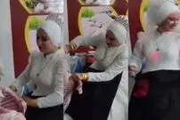 (ویدئو) عروس خانم یک گوسفند سلاخی کرد!