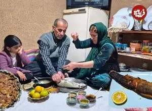 ببینید| غذای روستایی در ایران؛ پخت ماهی شکم پر به روش سنتی