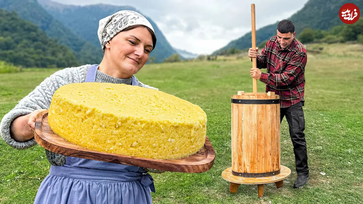 (ویدئو) نحوه تهیه کره با به روش یک زوج روستایی آذربایجانی 