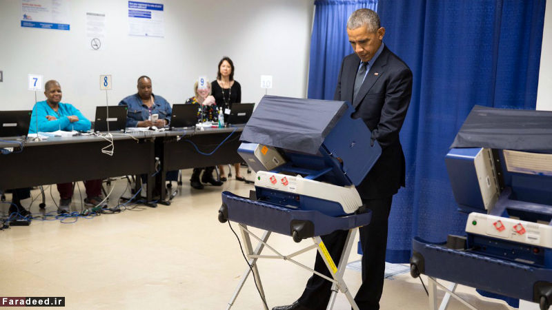 تصاویر/ شرکت زودهنگام اوباما در انتخابات
