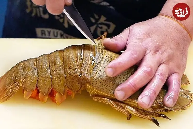 ببینید| غذای خیابانی در ژاپن؛ تهیه دو مدل غذا با لابستر بالمین در اوکیناوا