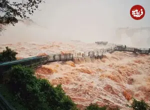 ببینید| خروش بی‌سابقه آبشار