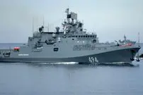 تصویر ناو روسی که در بندرعباس پهلو گرفت