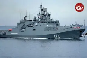 تصویر ناو روسی که در بندرعباس پهلو گرفت