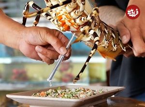 ببنیید؛ برش ماهرانه خرچنگ غول پیکر رنگین کمانی و پخت غذا با آن در ویتنام