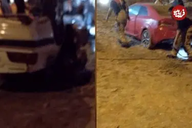 ببینید؛ تصادف زنجیره‌ای سه خودرو در اتوبان قشم