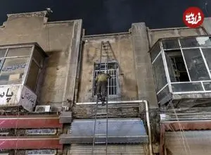 تصاویر| آتش‌سوزی انبار لوازم الکترونیکی در لاله‌زار