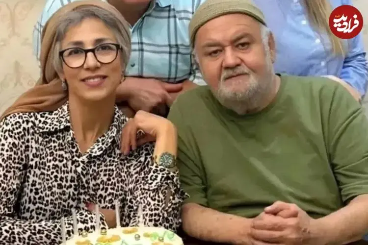عکس| چهره روز؛ واکنش غم انگیز «معصومه قاسمی» به فوت همسرش «اکبر عبدی»