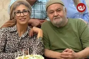 عکس| چهره روز؛ واکنش غم انگیز «معصومه قاسمی» به فوت همسرش «اکبر عبدی»