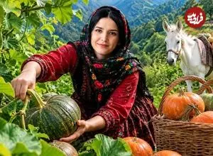 ببینید| غذای روستایی در ایران؛ پخت کدو تنبل شکم پر به روش سنتی در تنور زیر زمینی