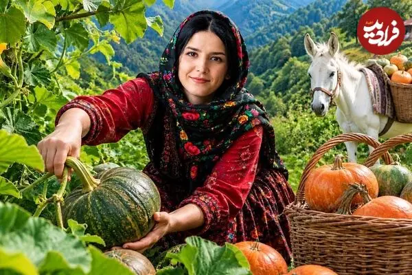 ببینید| غذای روستایی در ایران؛ پخت کدو تنبل شکم پر به روش سنتی در تنور زیر زمینی