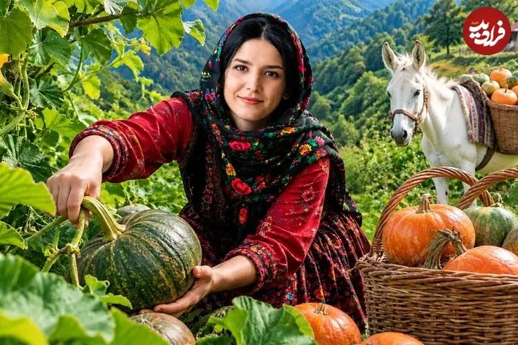 ببینید| غذای روستایی در ایران؛ پخت کدو تنبل شکم پر به روش سنتی در تنور زیر زمینی