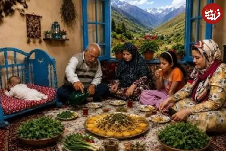 ببینید| غذای روستایی در ایران؛ پخت لوبیا پلو و تهیه ترشی لوبیا سبز