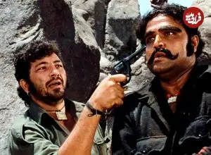 عکس| سفر در زمان؛ «تاکور، جی دو، جبار سینگ و ویرو» در پشت صحنه فیلم شعله؛ سال 1354