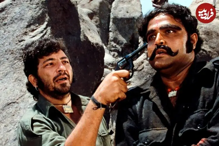 عکس| سفر در زمان؛ «تاکور، جی دو، جبار سینگ و ویرو» در پشت صحنه فیلم شعله؛ سال 1354