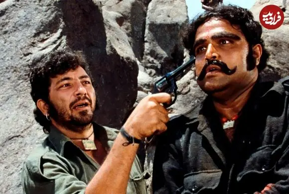 عکس| سفر در زمان؛ «تاکور، جی دو، جبار سینگ و ویرو» در پشت صحنه فیلم شعله؛ سال 1354