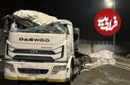 ببینید| لحظات دلهره‌آور واژگونی کامیون ترمز بریده