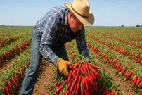 ببینید| چگونه کشاورزان آمریکایی صدها تن فلفل چیلی قرمز را برداشت و فرآوری می کنند؟